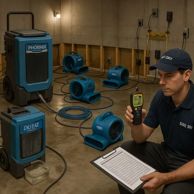 Structural Drying and Dehumidification process in Spartanburg County, SC